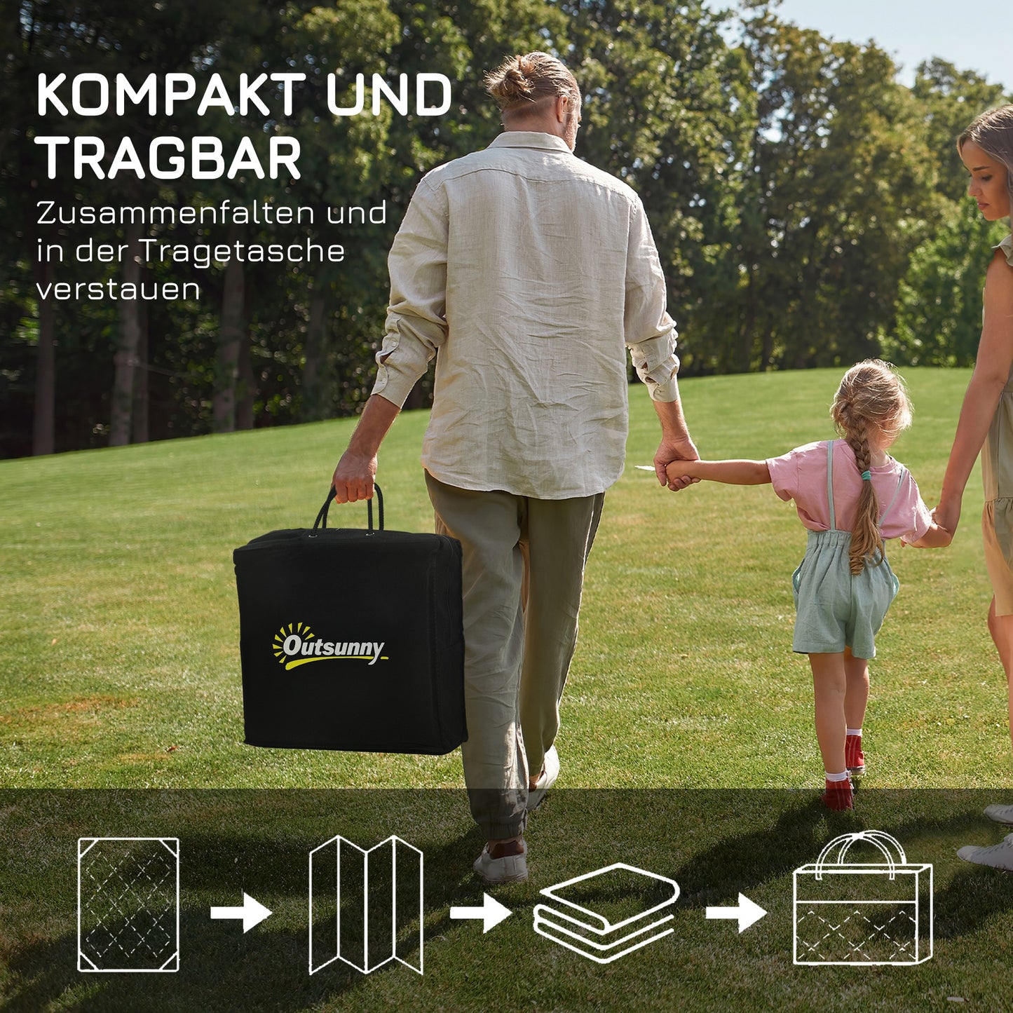 Outsunny Outdoorteppich Terrassenteppich، wetterbeständig، تصميم عصري، 182 سم × 274 سم × 0,3 سم، Blau + Weiß