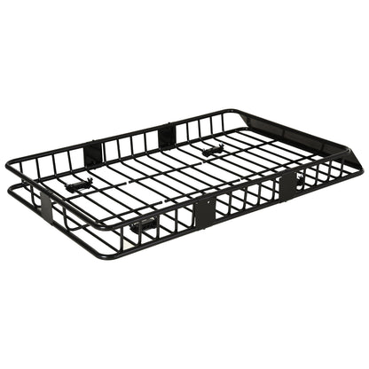 HOMCOM Dachgepäckträger Auto Dachkorb aus Metall 162x99x16cm Universal Gepäckträger Dachträger Tragfähigkeit von 100 kg Gepäckkorb für Camping, Grillen, Autoreisen Schwarz