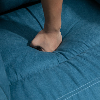 HOMCOM Fernsehsessel mit Aufstehhilfe Elektrisch Relaxsessel mit Liegefunktion, TV-Sessel mit Fernbedienung Seitentasche Taschenfederkern Leinenoptik Blau