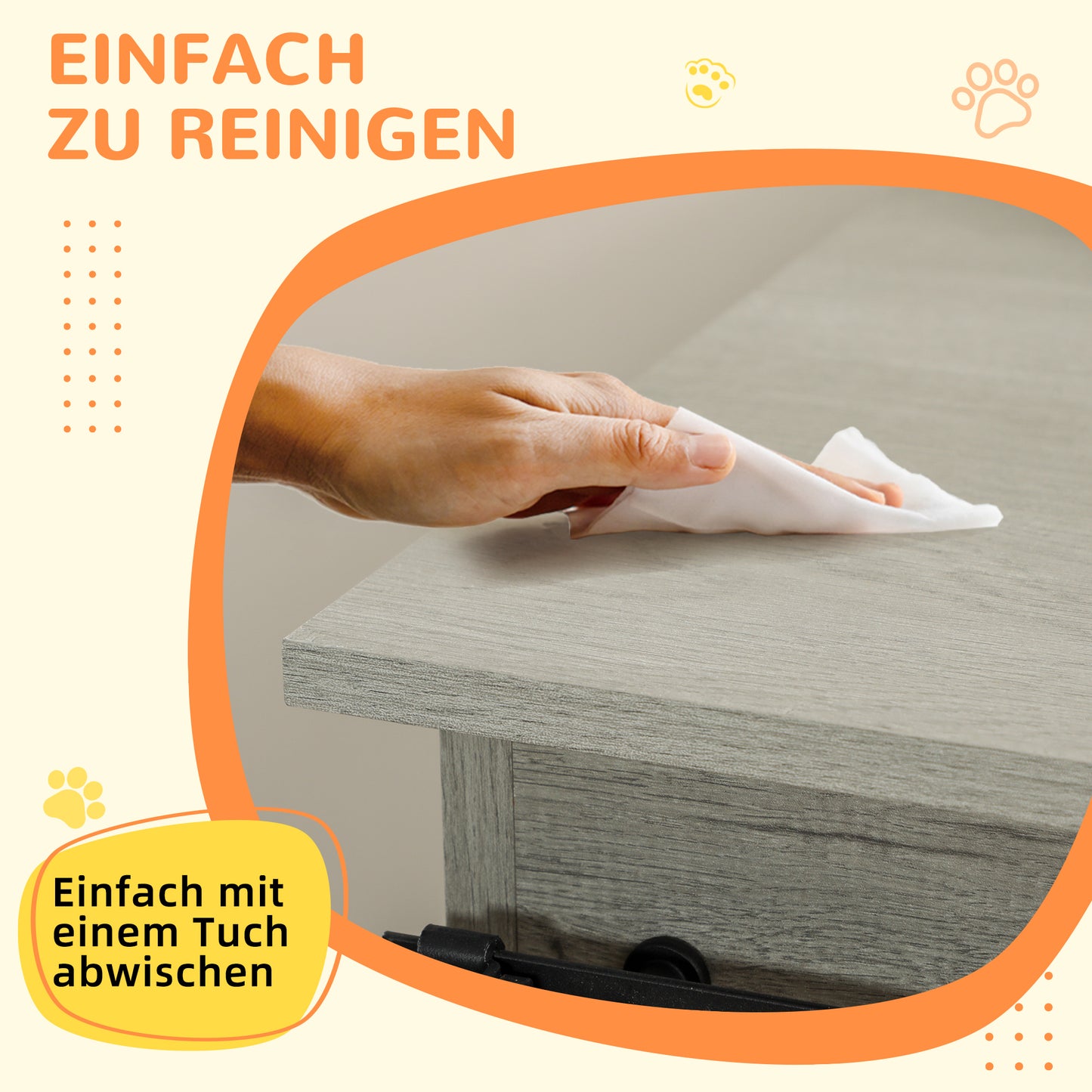 PawHut Hundekäfig mit 2 Türen, Hundebox, Transportbox für Hunde, rustikales Design, verriegelbar, Grau