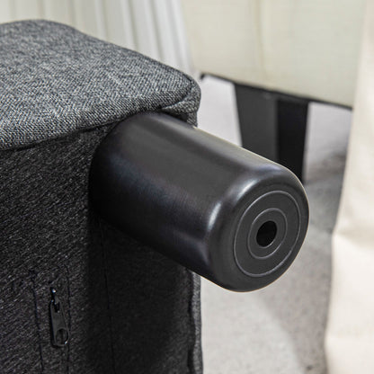 HOMCOM Fußhocker, Sitzhocker mit leinenartigem Stoffbezug, Schaumstoff-Füllung, Kunststoffbeine, für verschiedene Räume, Grau