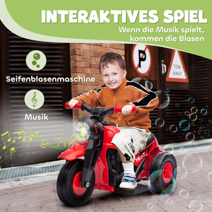 AIYAPLAY Kinder Electric Motorrad, 6V Kindermotorrad mit Musik, Blasen 2,5-3 km/h, for 2-5 Jahre Kinder