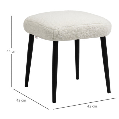 Aosom Hocker, Sitzhocker, Kaschmir-Optik, Fußhocker, Creme-Weiß