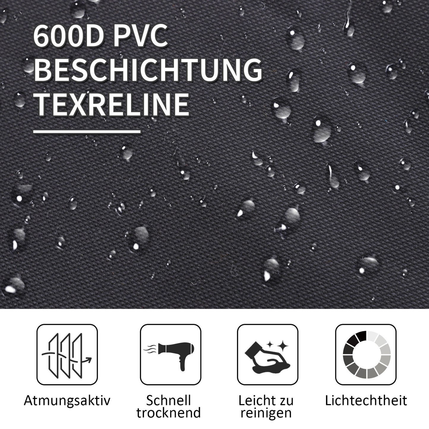 Outsunny Feldbett, Campingbett, klappbar, wetterbeständig, ink. Tragetasche, 190 x 68 x 52 cm, Schwarz