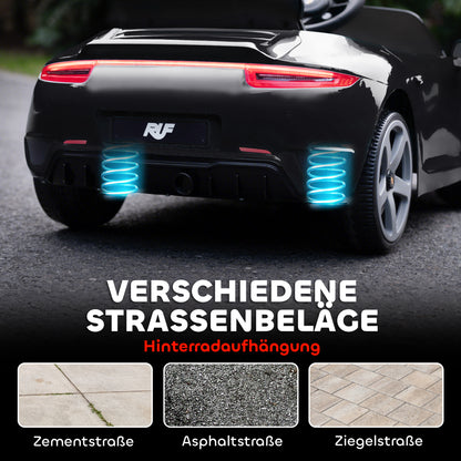 AIYAPLAY Elektrisches Aufsitzauto für Kinder, fernsteuerbar, Musik, Hupe, USB, Sicherheitsgurt, für 3-5 Jahre, Schwarz