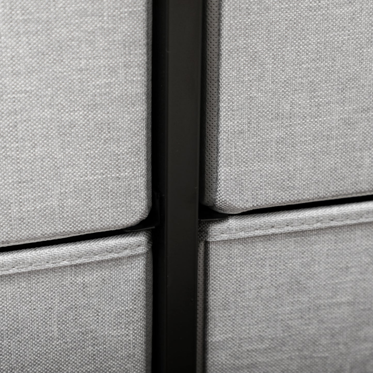HOMCOM Kommode mit 8 Stoffschubladen, Metallrahmen, Ablage, 80x30x81,5 cm, Grau/Schwarz