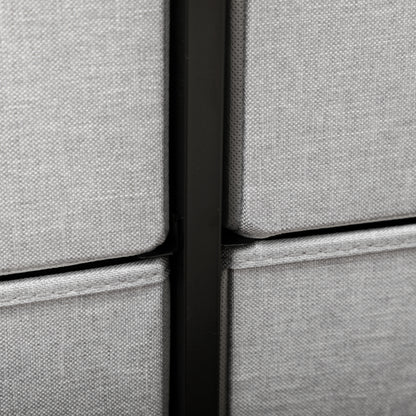 HOMCOM Kommode mit 8 Stoffschubladen, Metallrahmen, Ablage, 80x30x81,5 cm, Grau/Schwarz
