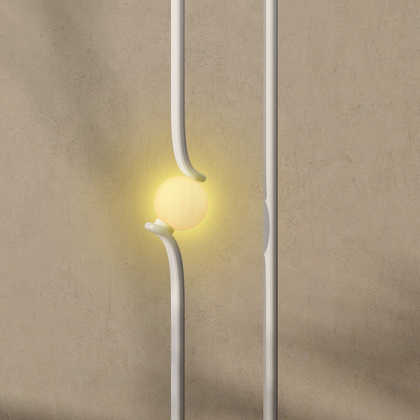 HOMCOM LED-Bodenlampe, Musiknoten-Design, Glasschirm, Metall, Kunststoff, Weiß