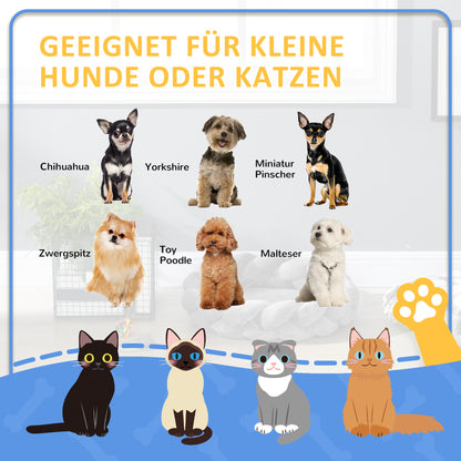 PawHut Haustierbett inkl. Kissen, Katzenbett, Hundekorb, waschbar, 55 cm x 55 cm x 14 cm, Grau