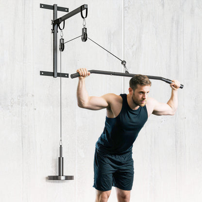 SPORTNOW Fitness Latzug Gym Fitnesssgeräte Kabelzug Pulley System Arm Krafttraining für Zuhause