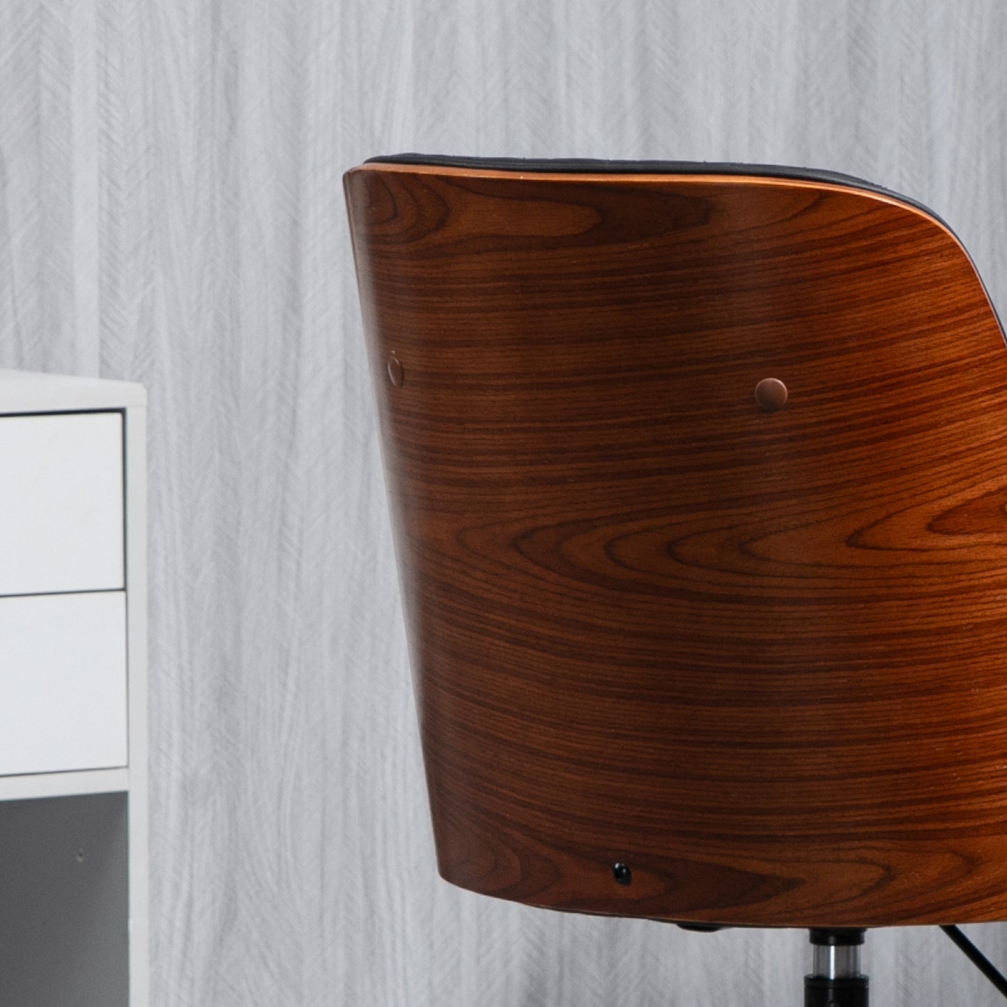 Vinsetto Bürostuhl Schreibtischstuhl Drehstuhl Home-Office-Stuhl höhenverstellbarer ergonomisch 360°-Drehräder Schaumstoff PU Schwarz 48,5 x 54,5 x 81-87 cm