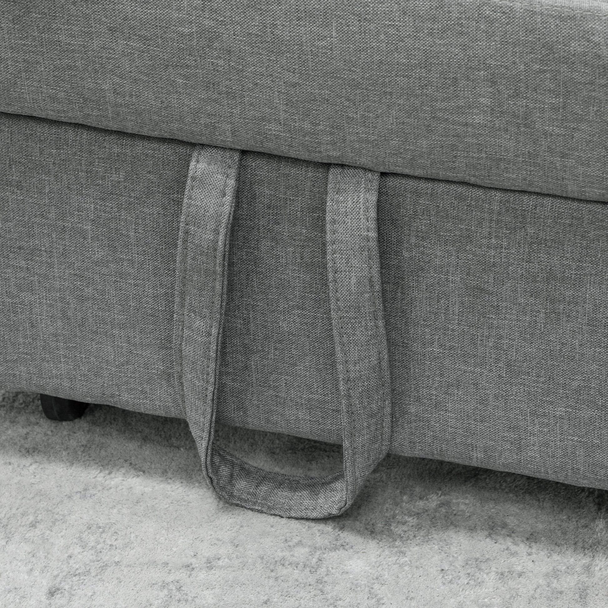 HOMCOM 3-in-1 Klappsessel mit Seitentasche, Gästebett mit Kissen, Verstellbarer Rückenlehne, Bettsessel mit Rollen, Hellgrau