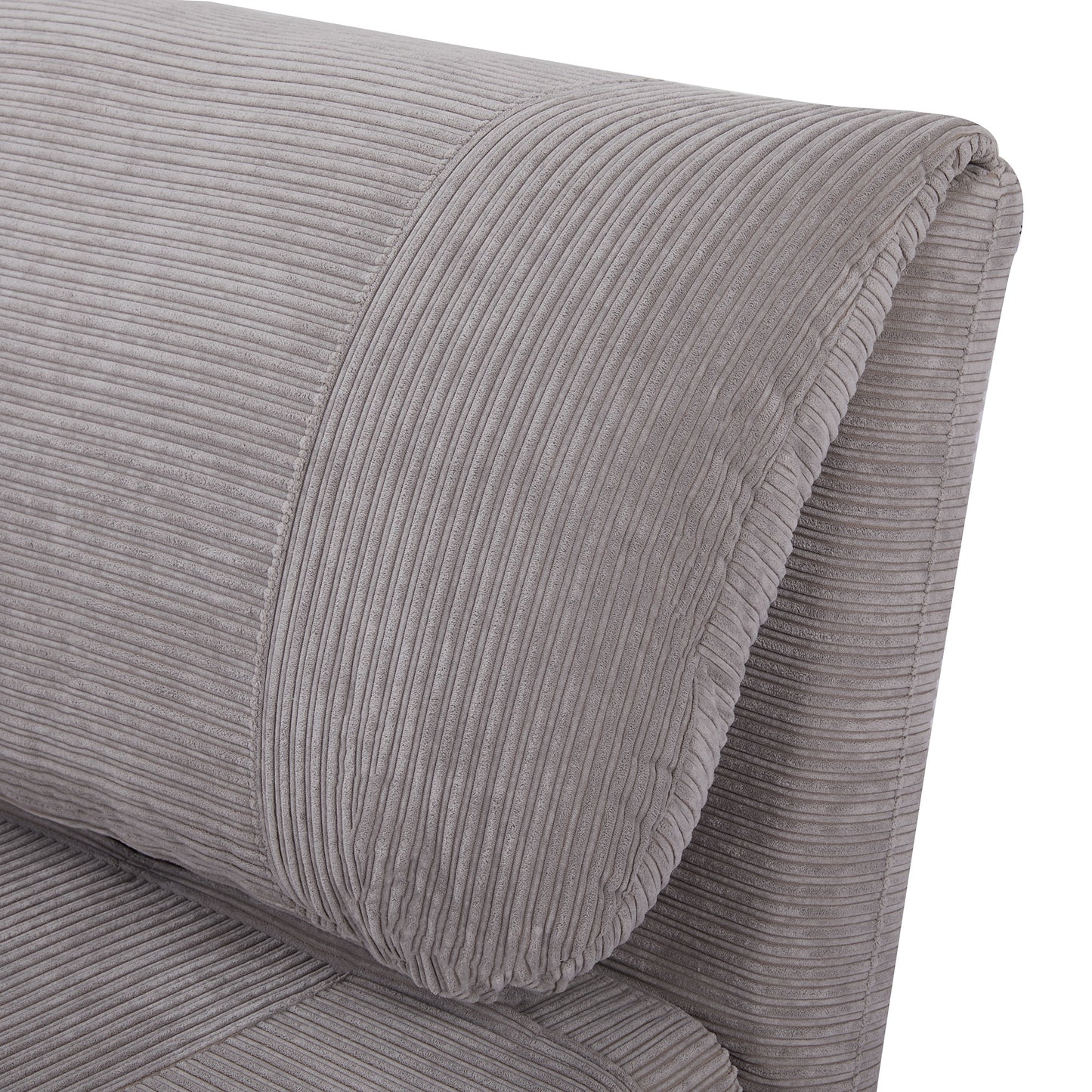HOMCOM 2-in-1 Schlafsessel Gästebett, bis 200 kg, verstellbare Kopfstütze Cord-Optik 82 cm x 8 cm x 83 cm Grau