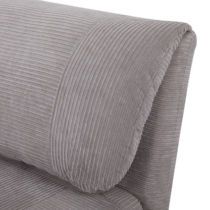 HOMCOM 2-in-1 Schlafsessel Gästebett, bis 200 kg, verstellbare Kopfstütze Cord-Optik 82 cm x 8 cm x 83 cm Grau