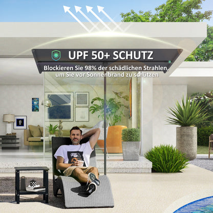 Outsunny Sonnenschirm 180 Grad drehbar Höhenverstellbar Gartenschirm mit Aluminium-Mast 150x205cm Dunkelgrau