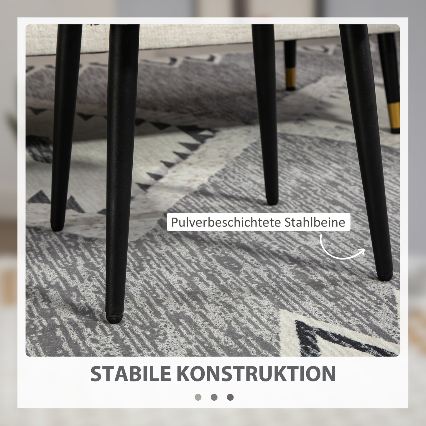 HOMCOM Hocker، Fußstütze، gepolsterter Sitz، Kaschmir-Optik، Stahlbeine، 42 × 42 × 44 سم، Dunkelgrau