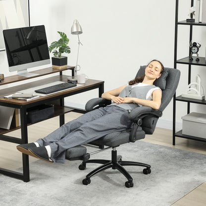 Vinsetto Massage-Bürostuhl, USB-Schnittstelle, schwenkbare Räder, Dunkelgrau