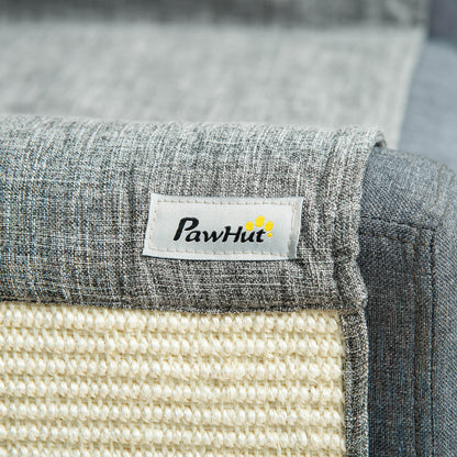 PawHut 2er Kratzmatte Kratzschutz Sofa Sisal Kratzteppich für Katze Sessel Couch Katzenkratzmatte Grau 130 x 45 x 0,3 cm