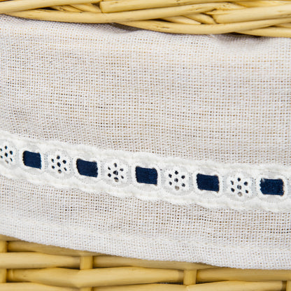 HOMCOM Wäschekorb aus Weide mit Deckel Wäschesammler mit Griff, herausnehmbarer Wäschesack, Laundry Baskets Wäschebox für Badezimmer Waschküche Schlafzimmer Natur