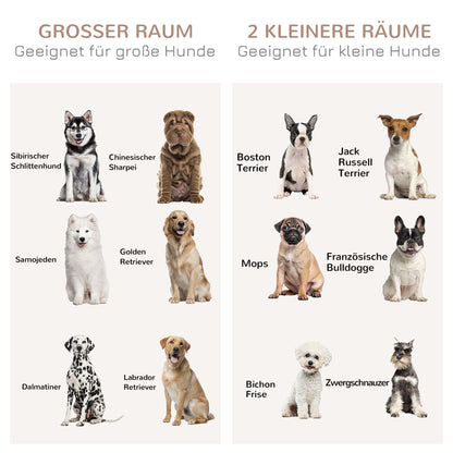 PawHut Hundekäfig mit 2 Türen, Hundebox, Transportbox für Hunde, rustikales Design, verriegelbar, Braun