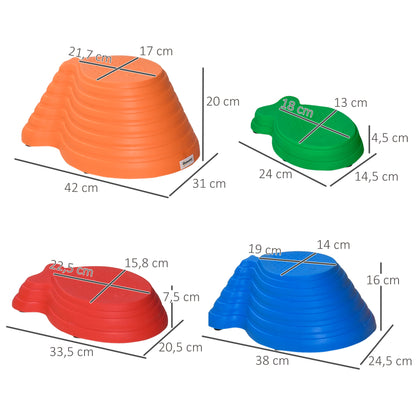 Outsunny Balance-Steine, Trittsteine, 11 Stück, stapelbar, rutschfest, robust, für innen und außen, belastbar bis 100 kg