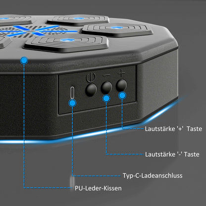 SPORTNOW Boxtrainer mit Musikfunktion, Bluetooth, leuchtende Punkte, Wandaufhängung, Kunstleder, Schwarz