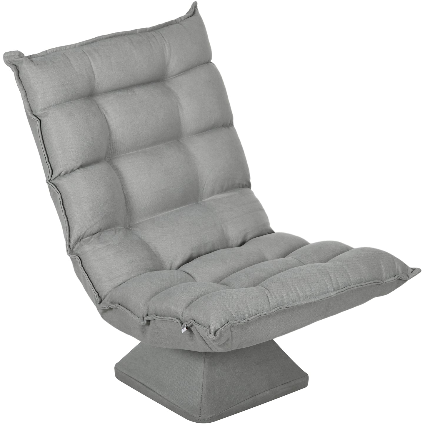 HOMCOM Relaxsessel Lesesessel, drehbar, Samtoptik, 62 cm x 70 cm x 95 cm, Hellgrau