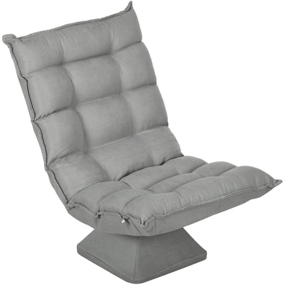 HOMCOM Relaxsessel Lesesessel, drehbar, Samtoptik, 62 cm x 70 cm x 95 cm, Hellgrau