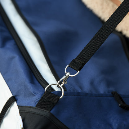 PawHut Hundbuggy Haustierbuggy Haustiertransporter bis 10kg klappbar verstellbare Trageriemen abnehmbarer Korb 81 x 58 x 97,5 سم شوارز + بلاو + فايس