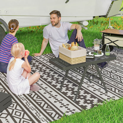 Outsunny Campingtisch höhenverstellbar Klapptisch mit Metallgitter Klappbar aus Aluminium