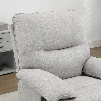 HOMCOM Relaxsessel mit Liegefunktion, Fußstütze, bis 160 kg, 89x98x101cm, Hellgrau