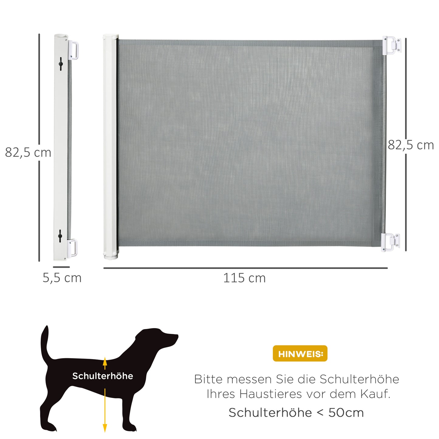 PawHut Treppenschutzgitter Metall kunststoff Grau