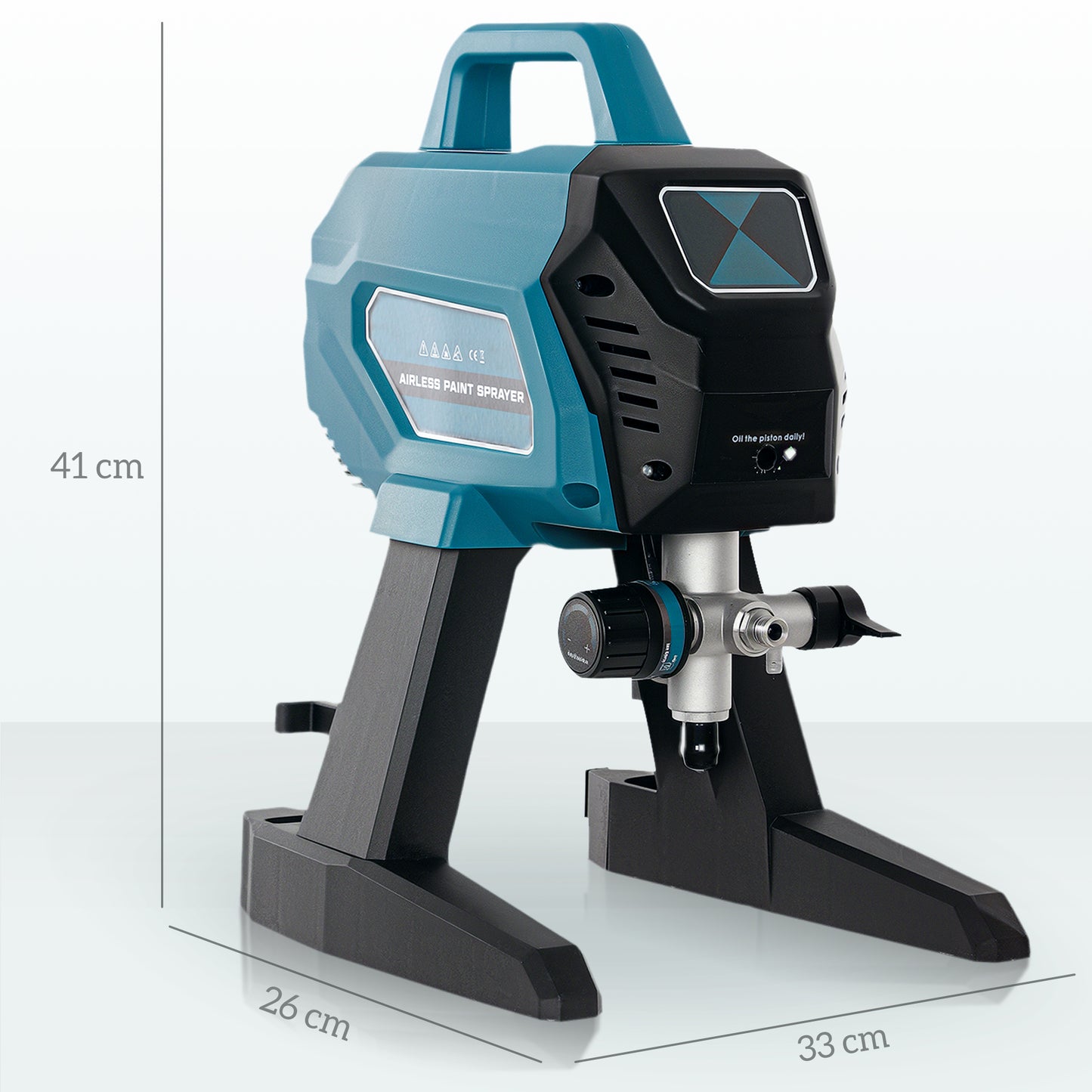 HOMCOM Farbsprühsystem, 700 W Lackierpistole Elektrisch, 200 bar Farbsprühgerät mit 1,5 L/min Durchfluss, 33 x 26 x 41 cm, Blau