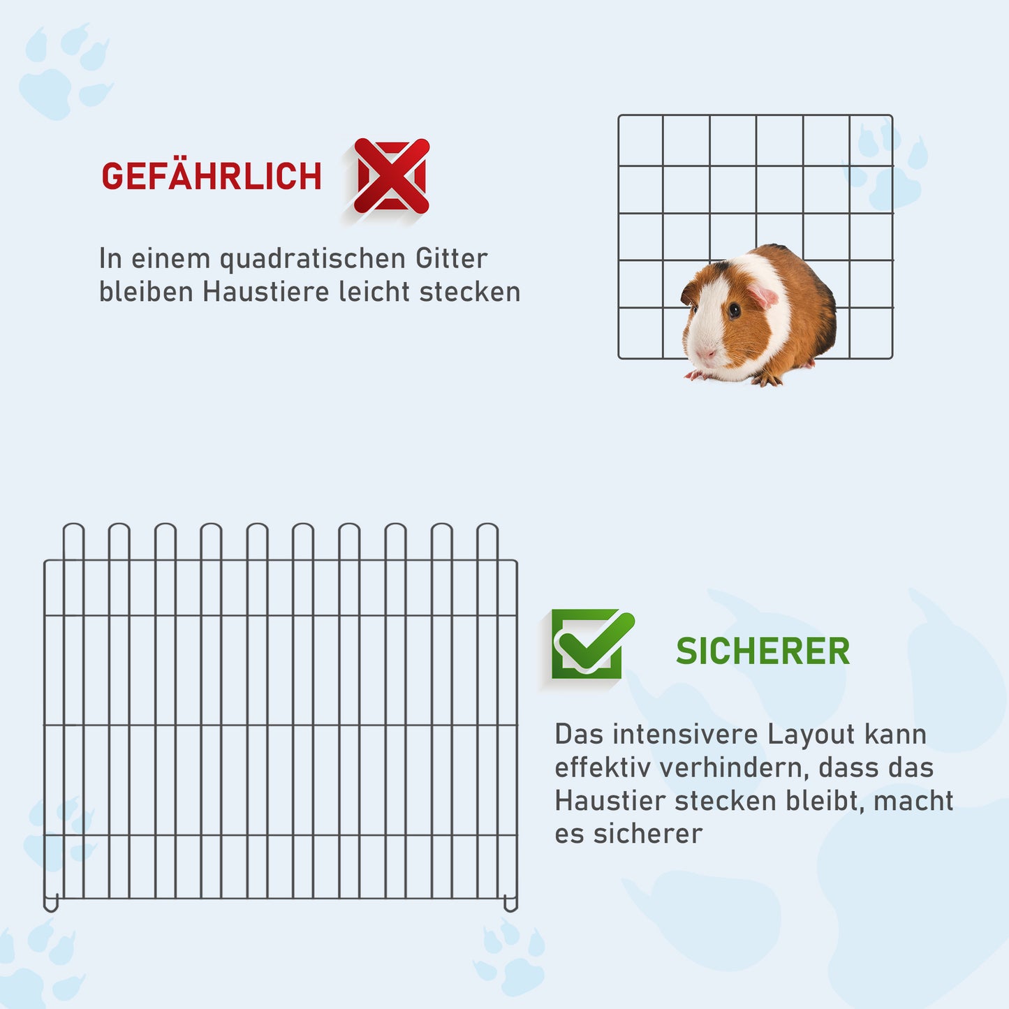 PawHut Welpenauslauf Welpenzaun Laufstall Freilaufgehege Welpengitter 5 Maßen (Maße: 71x61cm)