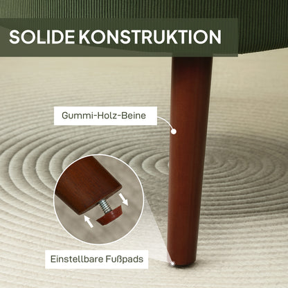 HOMCOM Moderner Armlehnstuhl, Gepolsterter Akzentstuhl mit Lendenkissen, Grün