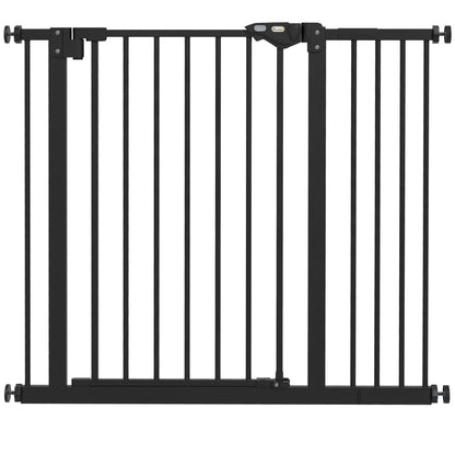 PawHut Türschutzgitter für Hunde, Absperrgitter, Schutzgitter für Haustiere, Metall, Kunststoff, ,74-80/87-94 cm, Schwarz