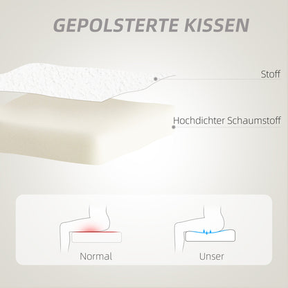 HOMCOM Schreibtischstuhl, Bürostuhl, Herzförmige Rückenlehne, gepolstert, Weiß