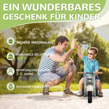 AIYAPLAY Rutschauto, Motorrad-Design, Musik und Seifenblasen, für 2-5 Jahre, Cremeweiß