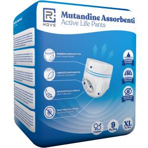 1 Conf. da 9pz Tg. XL Mutandine Assorbenti ActiveLife Adulto RMOVE