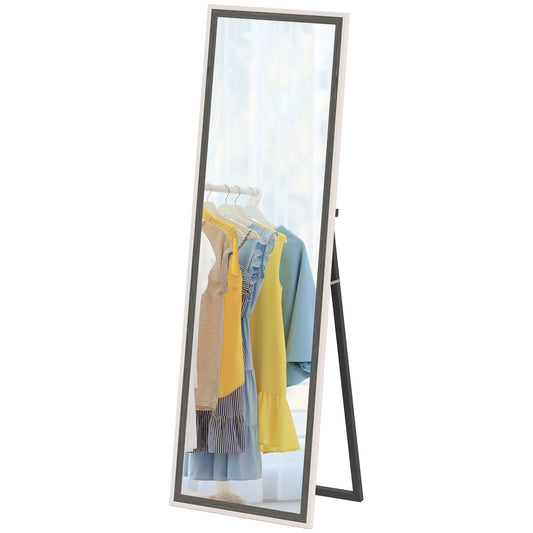 HOMCOM Ganzkörperspiegel, MDF-Rahmen, splitterfreie Folie, 162,6 x 53,3 cm, Grau