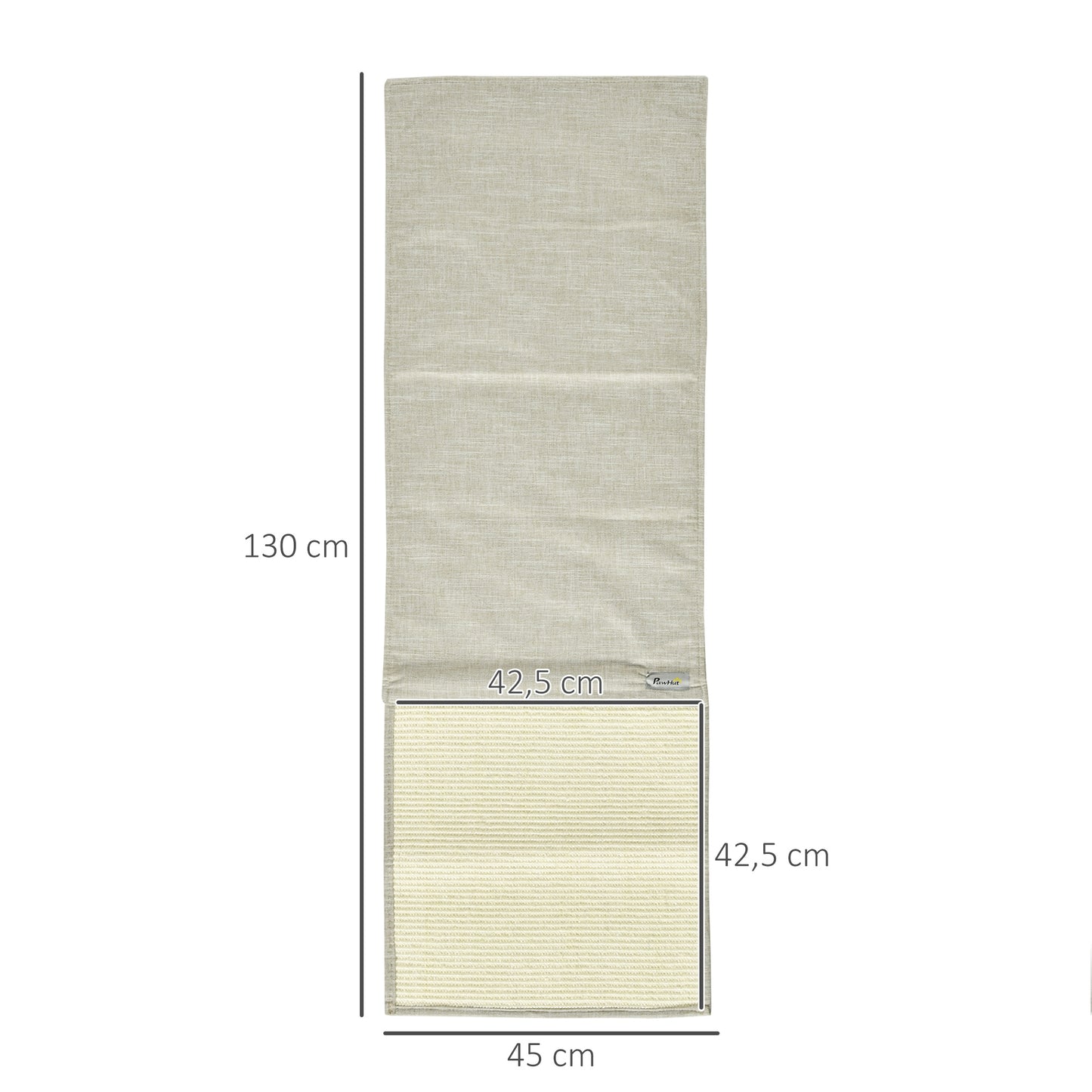 PawHut 2er Kratzmatte Kratzschutz Sofa Sisal Kratzteppich für Katze Sessel Couch Katzenkratzmatte Beige+Grau 130 x 45 x 0,3 cm