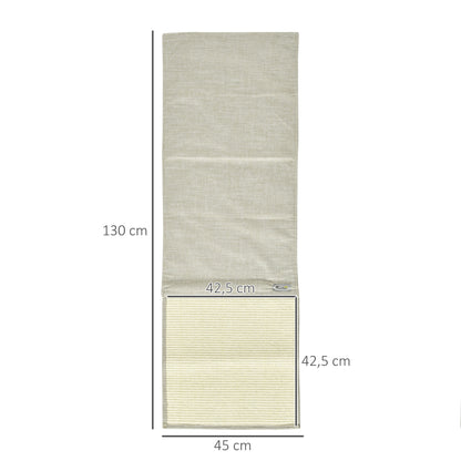 PawHut 2er Kratzmatte Kratzschutz Sofa Sisal Kratzteppich für Katze Sessel Couch Katzenkratzmatte Beige+Grau 130 x 45 x 0,3 cm