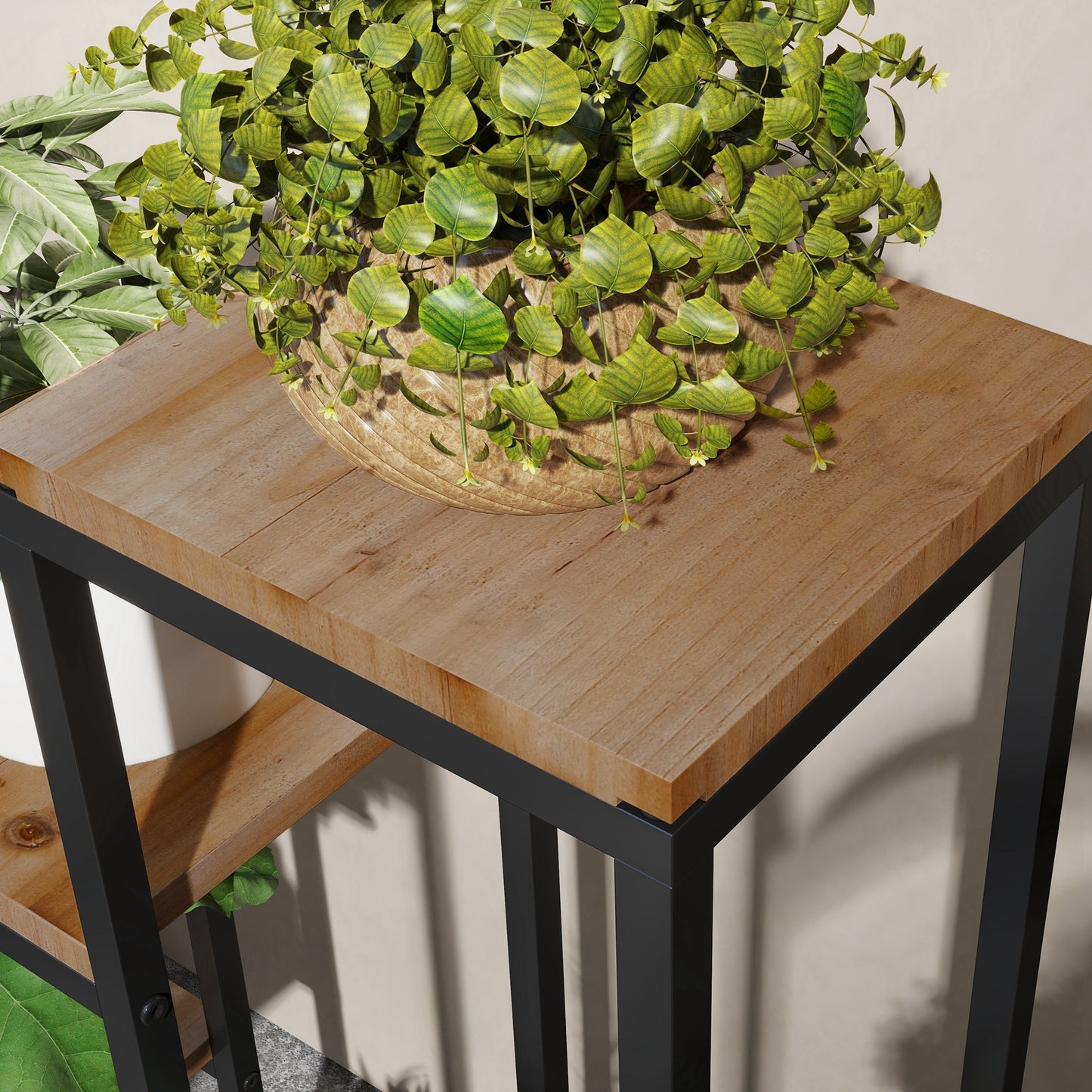 Outsunny Blumenregal, 4 Etagen, Indoor & Outdoor, Metallrahmen, 80 x 20 x 74 cm