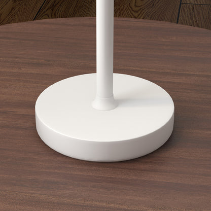 HOMCOM Aufladbare USB-Tischleuchte mit 3 Lichtfarben, Tragbare USB-Nachttischlampe mit Touch-Schalter, Metall, Weiß