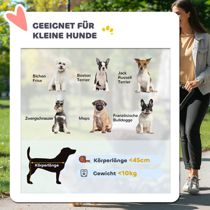 PawHut Hundewagen 3 in 1 Hundebuggy klappbar für Katzen bis 10 kg Katzenbuggy mit Kissen Becherhalter Hellgrau