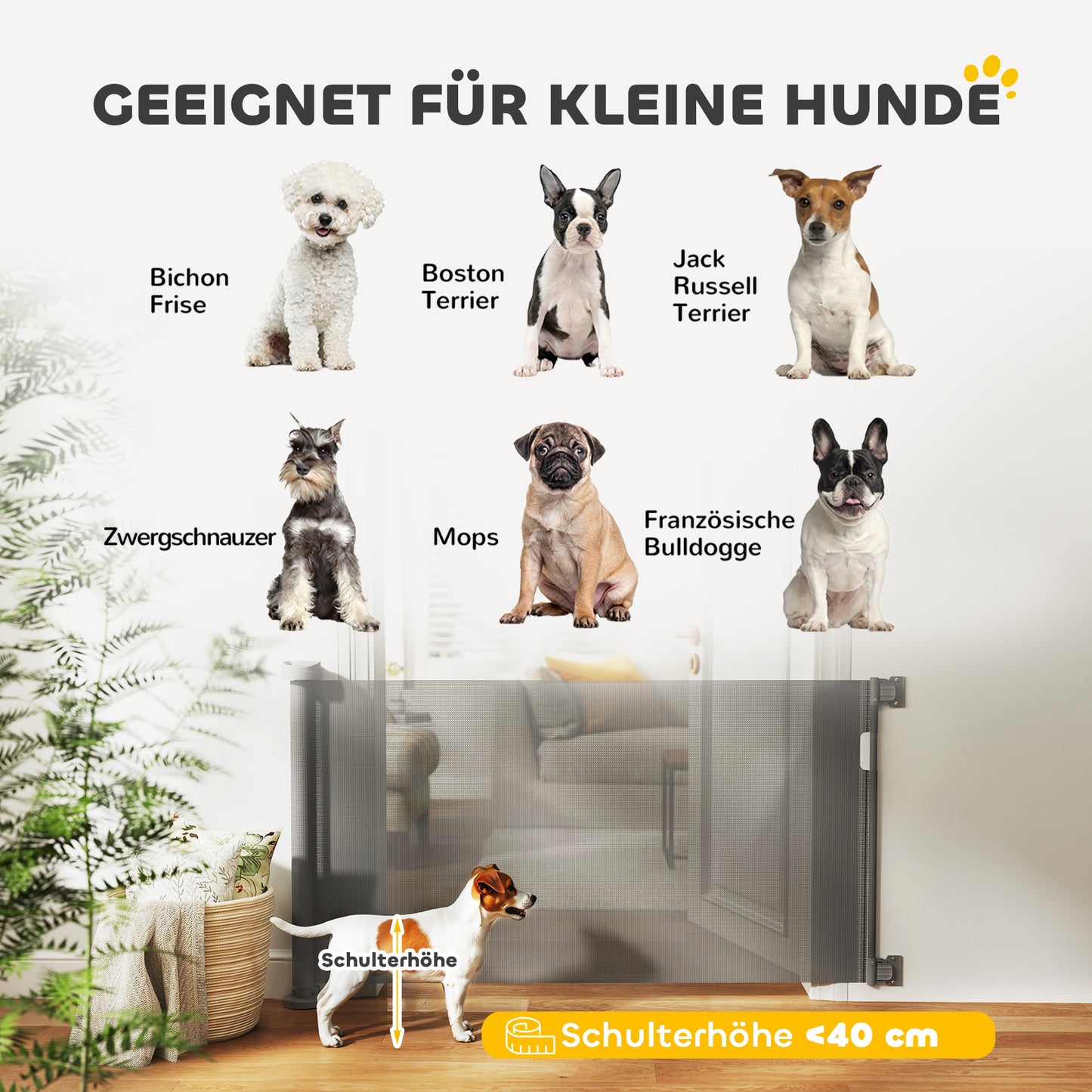 PawHut Treppenschutzgitter Ausziehbar 0-136 سم 87 سم Hoch Türschutzgitter für Haustiere 142 x 10 x 87 cm Grau