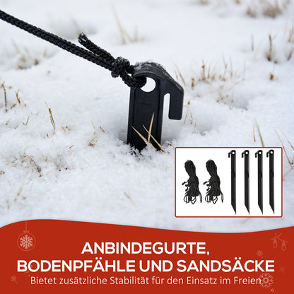 Outsunny Aufblasbar Schneemann Familie, 1,8 m Weihnachtsdeko mit LED-Beleuchtung für Innen- und Außenbereich