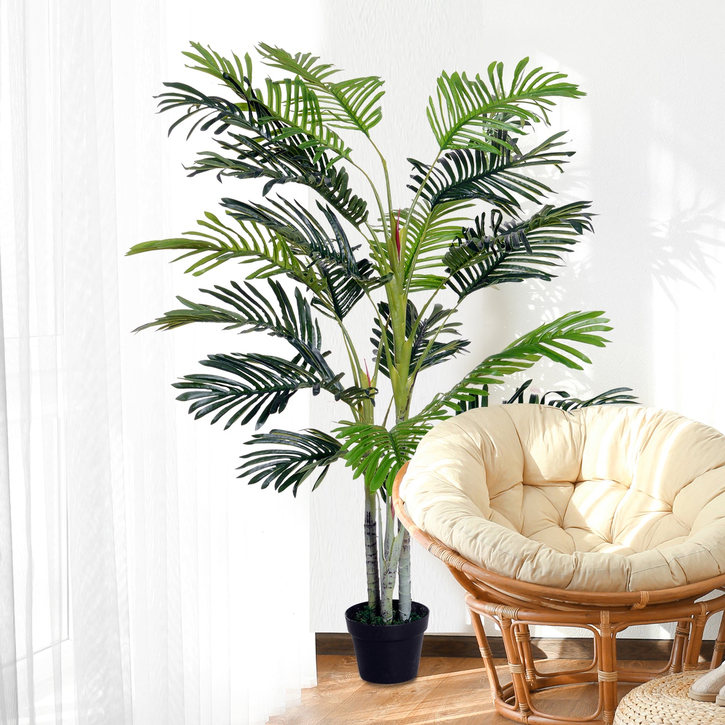 Outsunny Kunstpalme Kunstpflanze mit Pflanztopf 150 سم كونستستوف