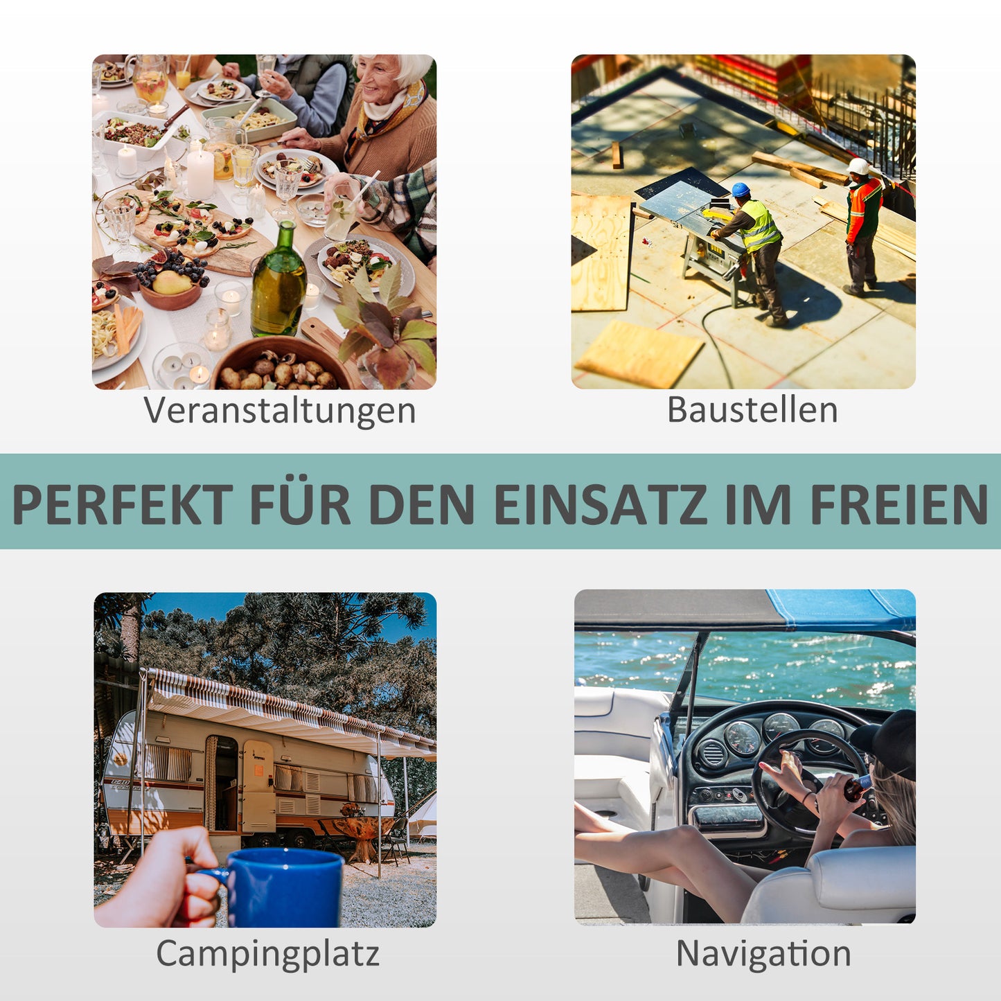 Outsunny Waschbecken Handwashbecken Mobiles Waschbecken، tragbar،inkl. راديرن، 51 سم × 33.5 سم × 103 سم، فايس
