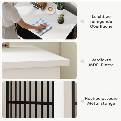 PawHut Große Hundebox, einfacher Zugang, verschließbar, drehbarer Schüsselhalter, für kleine und große Hunde, Weiß